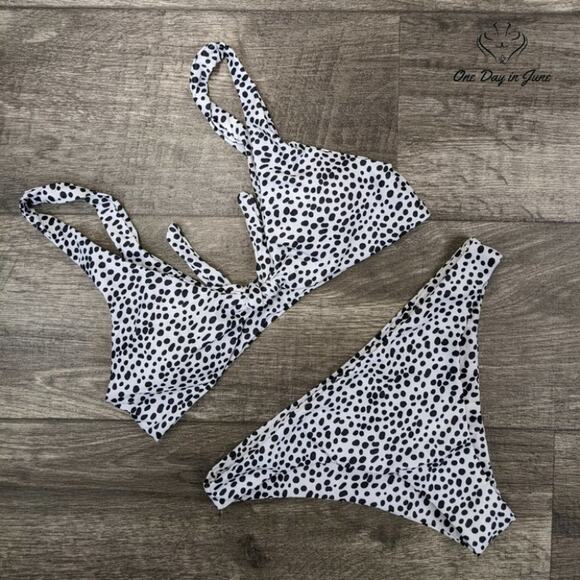 Sweatyrocks Dalmation Tie Knot Bikini Swimsuit Size S - Picture 3 of 4